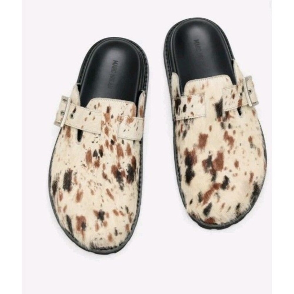 Marc Nolan Men's Shiloh Appaloosa Cow Print Buckle Hardware Clogs Loafer Size 13